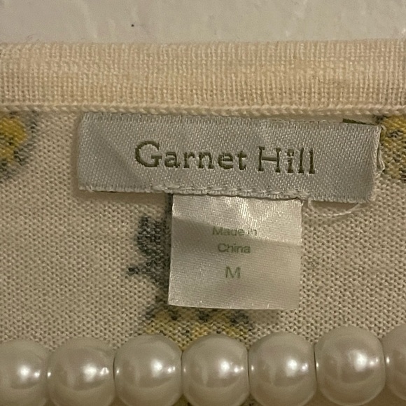 Garnet Hill Pineapple Pattern Sweater - Cream - Picture 3 of 5